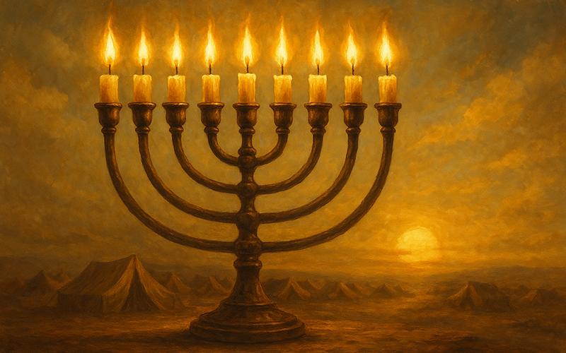 Hanouka — hanoukkia allumée
